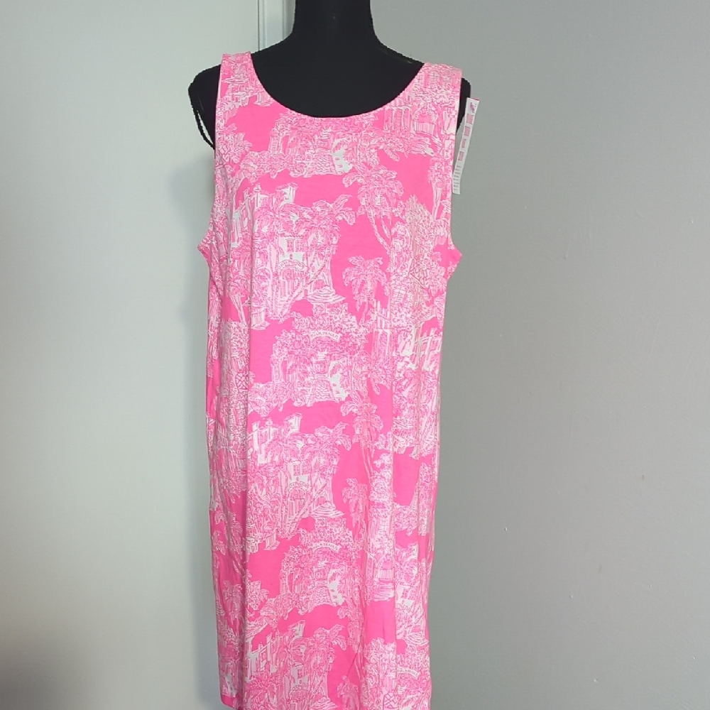 Lilly Pulitzer Pink and White Midi Dress